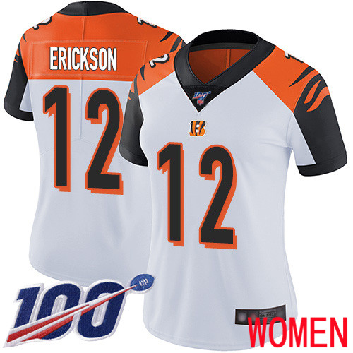 Cincinnati Bengals Limited White Women Alex Erickson Road Jersey NFL Footballl 12 100th Season Vapor Untouchable